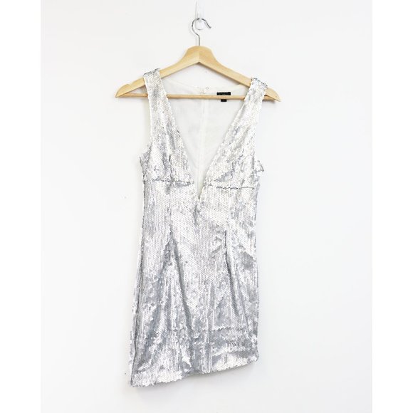 NBD Dinara Deep V-Neck Sequin Formal Mini Dress S - Picture 2 of 6
